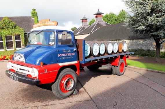 Glenfiddich Distillery A classic Ford Thames Trader delivery truck once used by William Grant & Sons at Dufftown Distillery, the home of Glenfiddich.